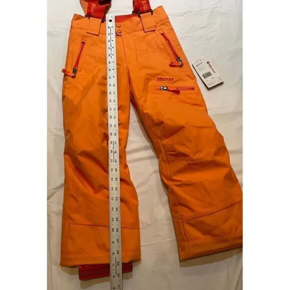 Marmot Girls' Starstruck Orange Snow Pants with‎ Suspenders Size S